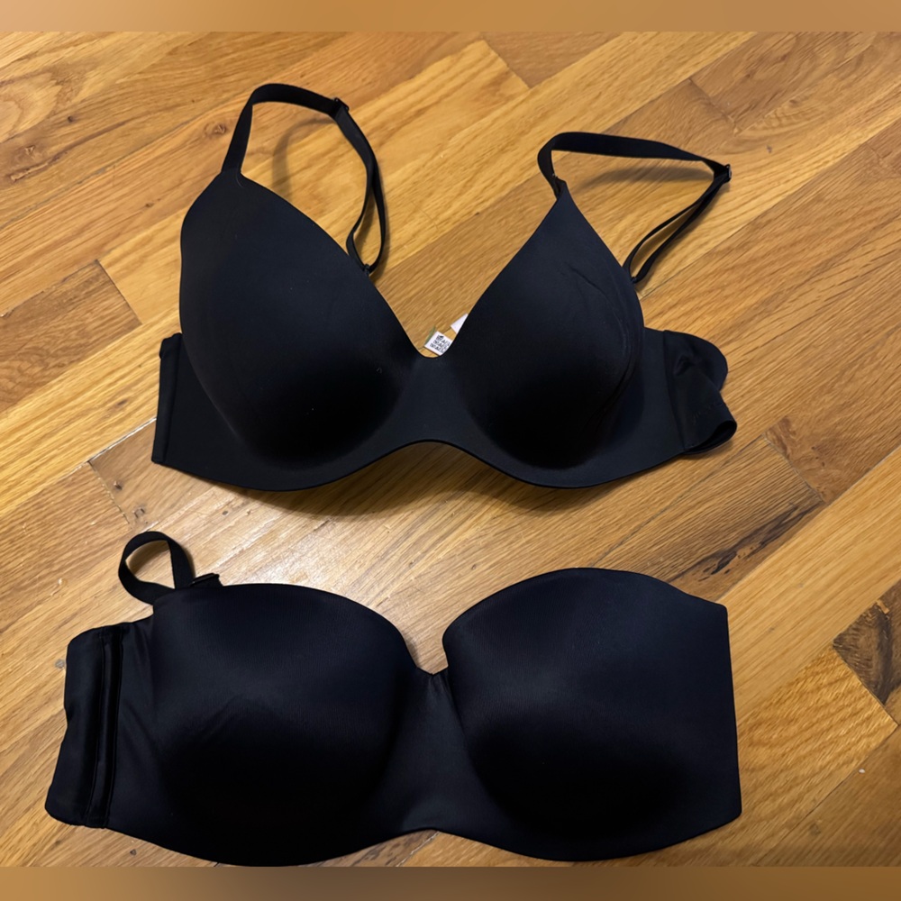 Victoria Secret strapless and lightly lined Demi bras 36C.  Strapless is NWT